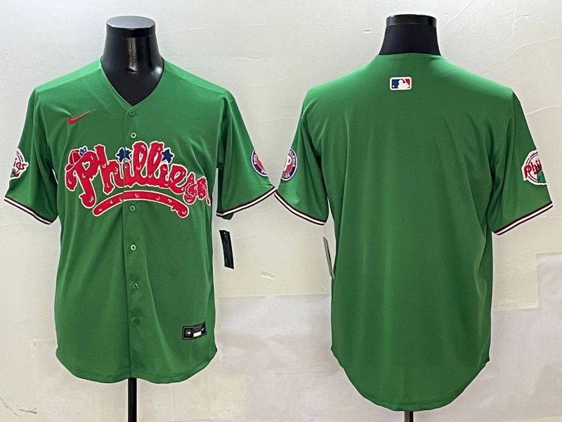 Men Philadelphia Phillies Blank Green Four generations joint name 2025 Nike MLB Jersey style 1->philadelphia phillies->MLB Jersey